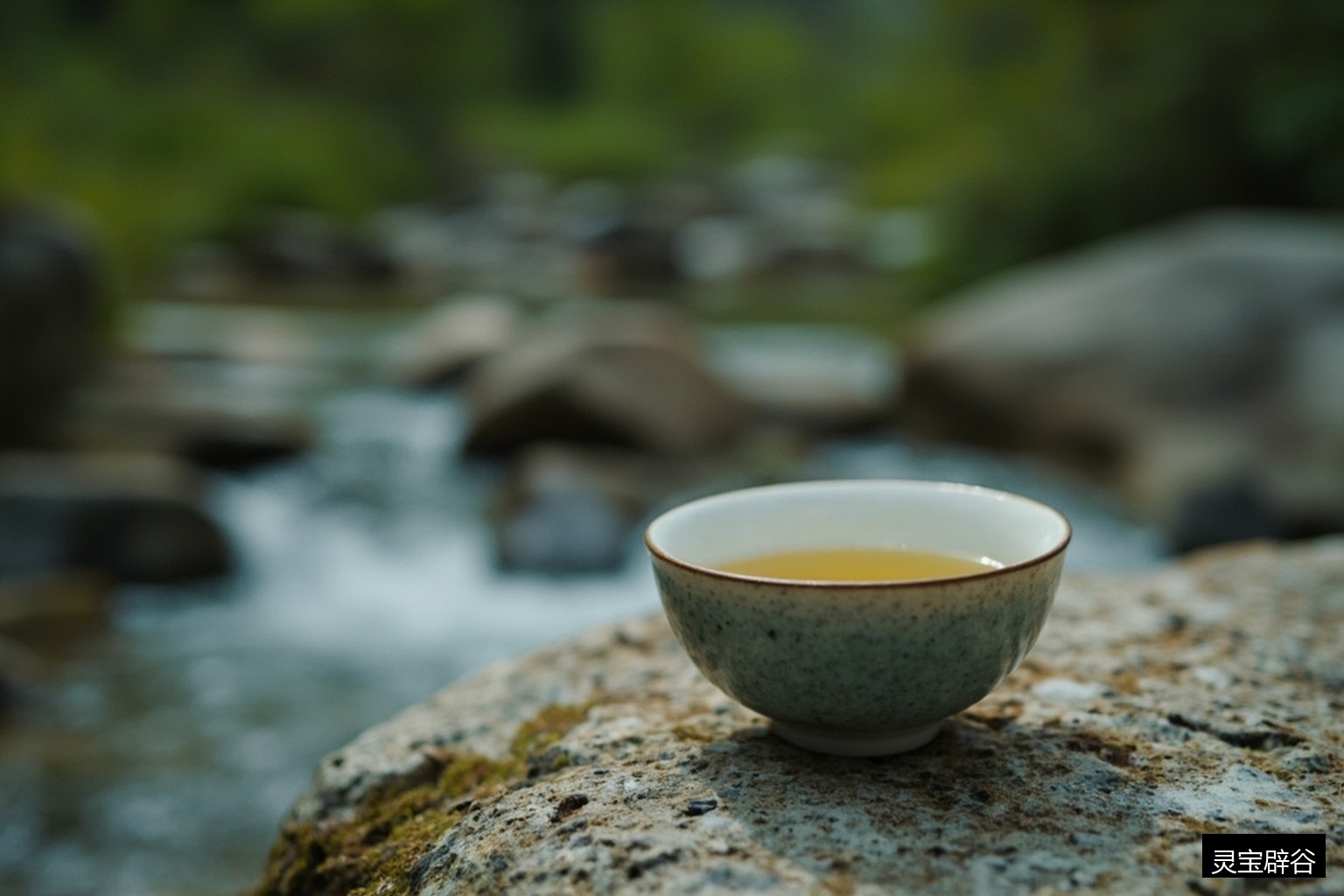 山泉清茶空碗